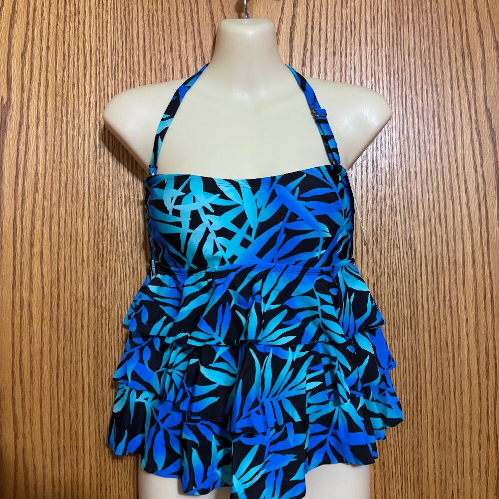 NWT Island escape Tahiti Bandini/Tankini siz 6 Aqua/blue&black